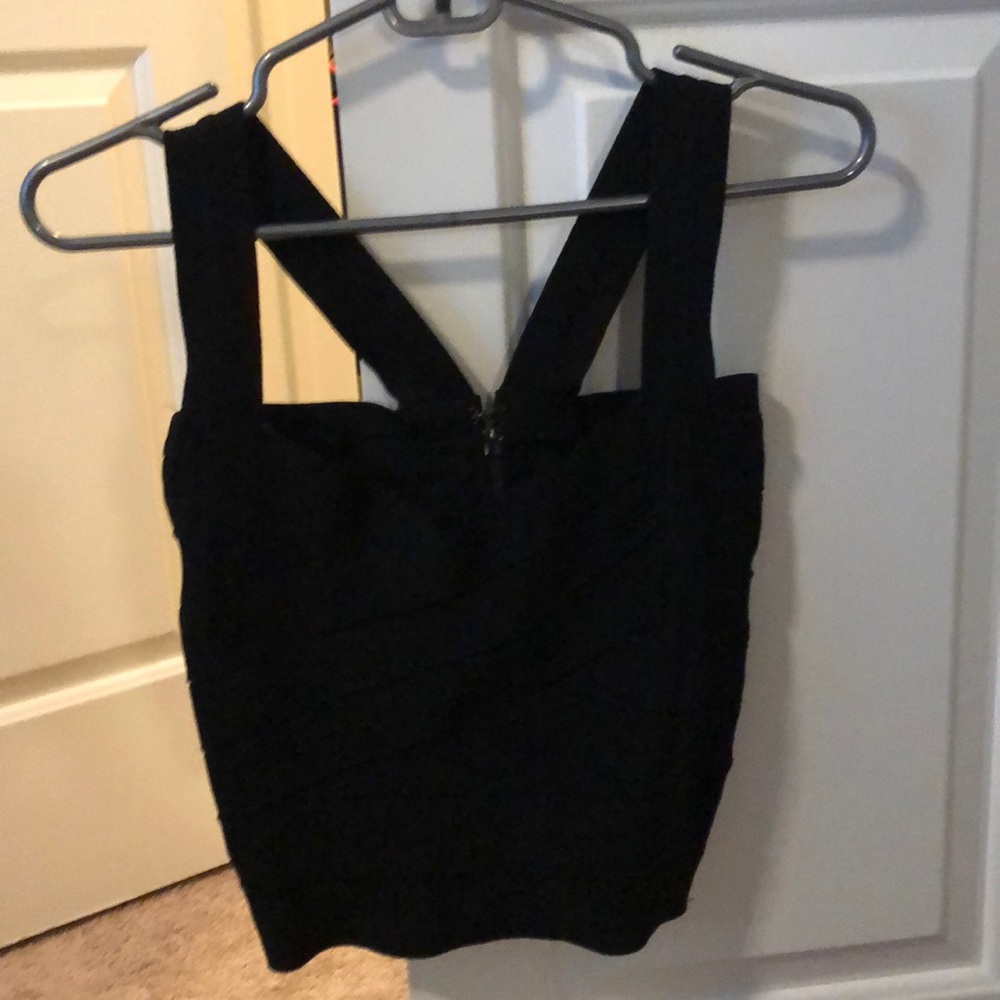 Cute crop top black stretchy comfy